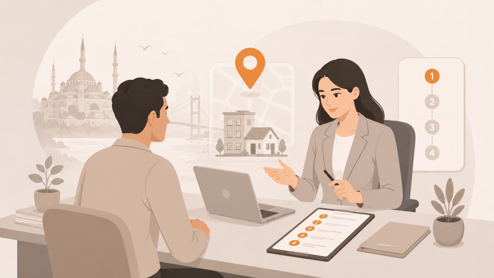 مستشارة توضح على الخريطة خطوات تسجيل عنوان السكن الجديد